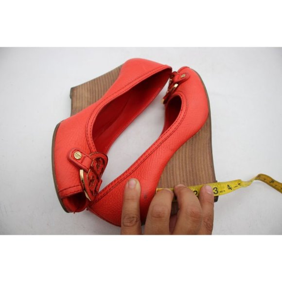 Tory Burch Amanda Women’s Size 7.5 M Leather High Wedge Open Toe Shoes - Picture 4 of 12